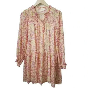 EVERLY by Anthropology babydoll dress floral sz small cottage core tiered